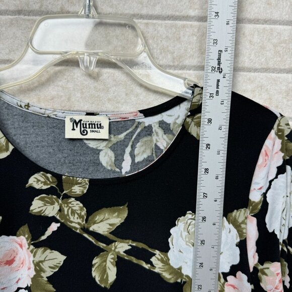 Show Me Your Mumu Black Floral Tunic Top Long Sleeve Stretch Women’s Small - Picture 6 of 9